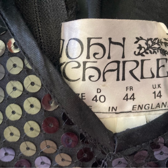 Vintage black sequin fishtail mermaid evening cocktail dress Josh Charles. - Picture 2 of 2